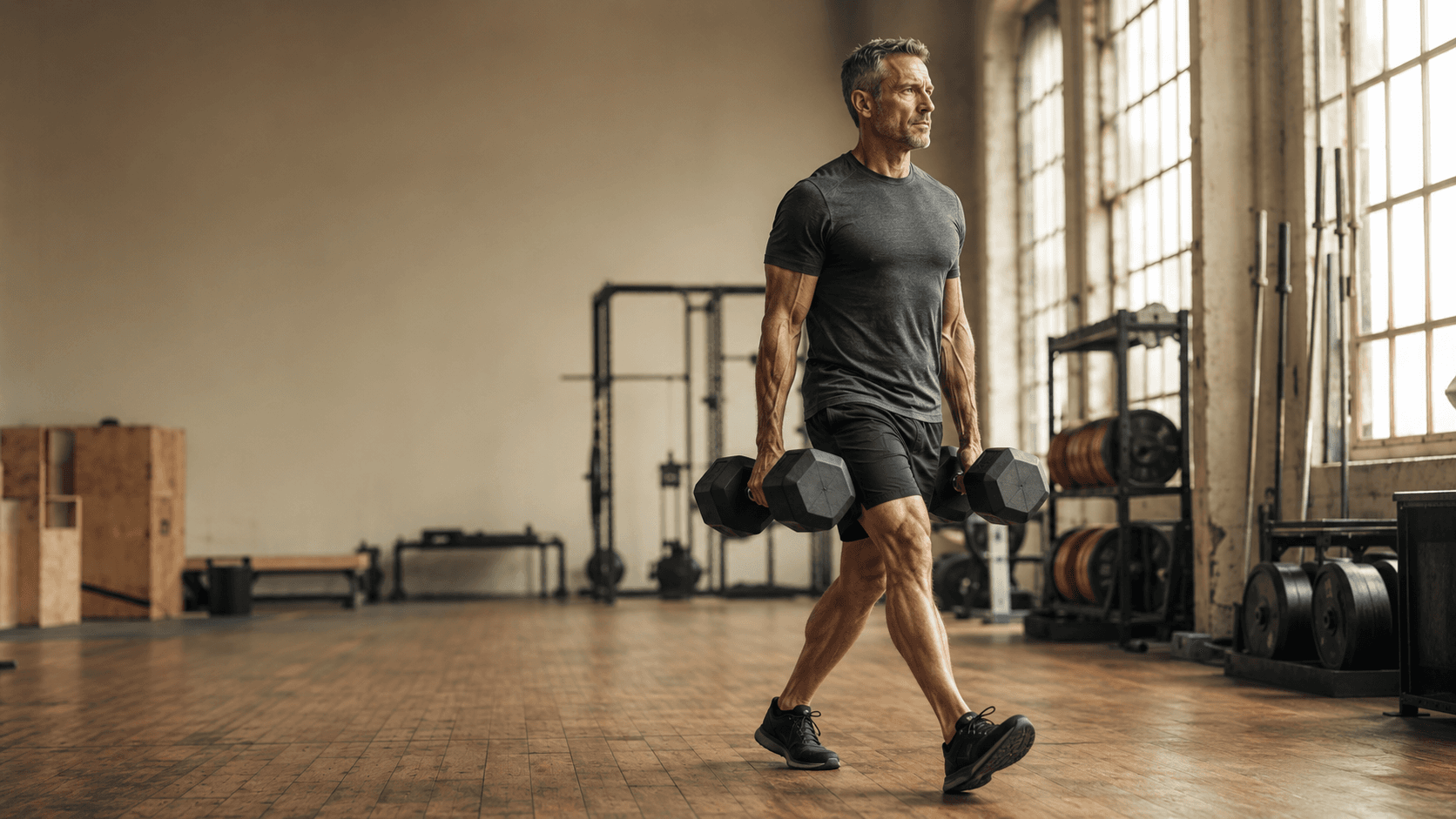 A clean visual summary of the seven proven benefits of resistance training after 40, from muscle preservation and metabolism to bones, blood sugar, blood pressure, brain health and reduced inflammation