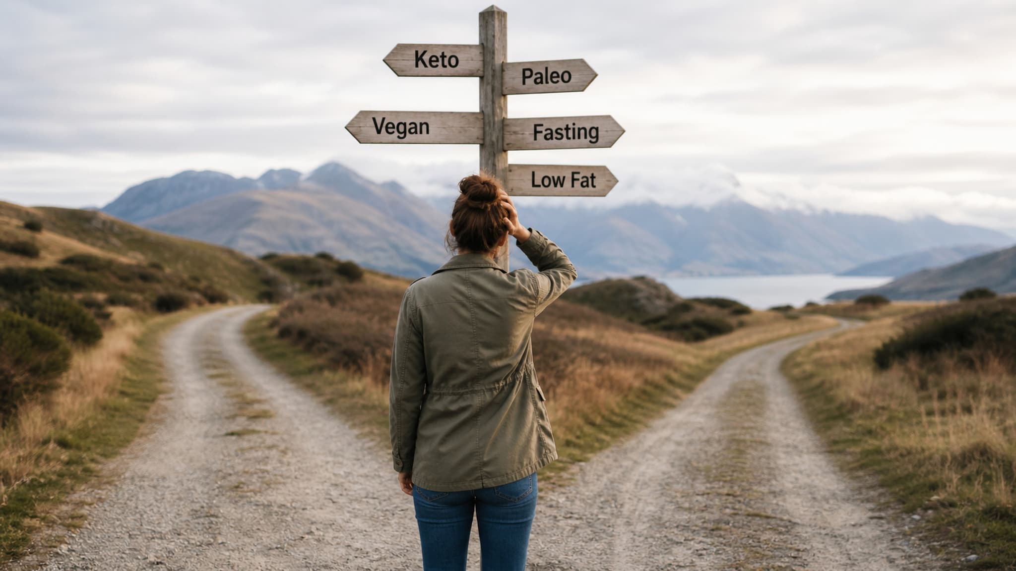 A variety of whole food options representing the many equally valid dietary paths available for reaching the same health and body composition goals