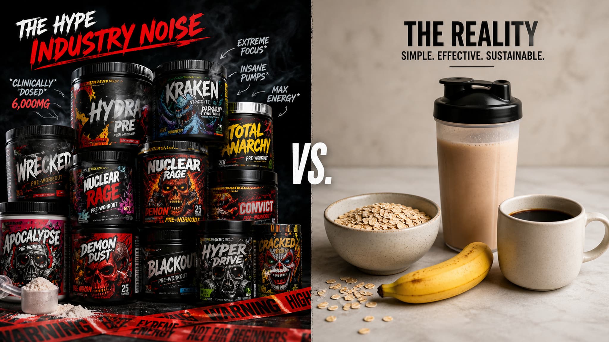 Simple, real food pre-workout options — a smoothie being prepared with whole ingredients as an effective alternative to commercial supplements