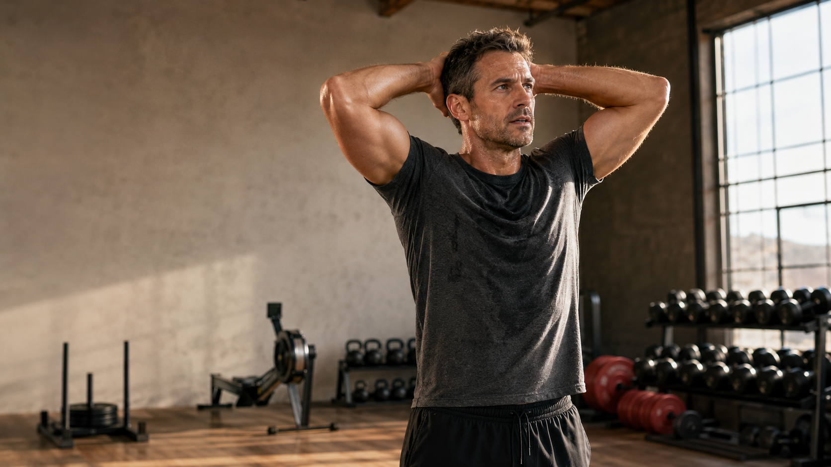 Athlete performing a high-intensity workout in a gym, illustrating the five alternatives to treadmill running for fat loss