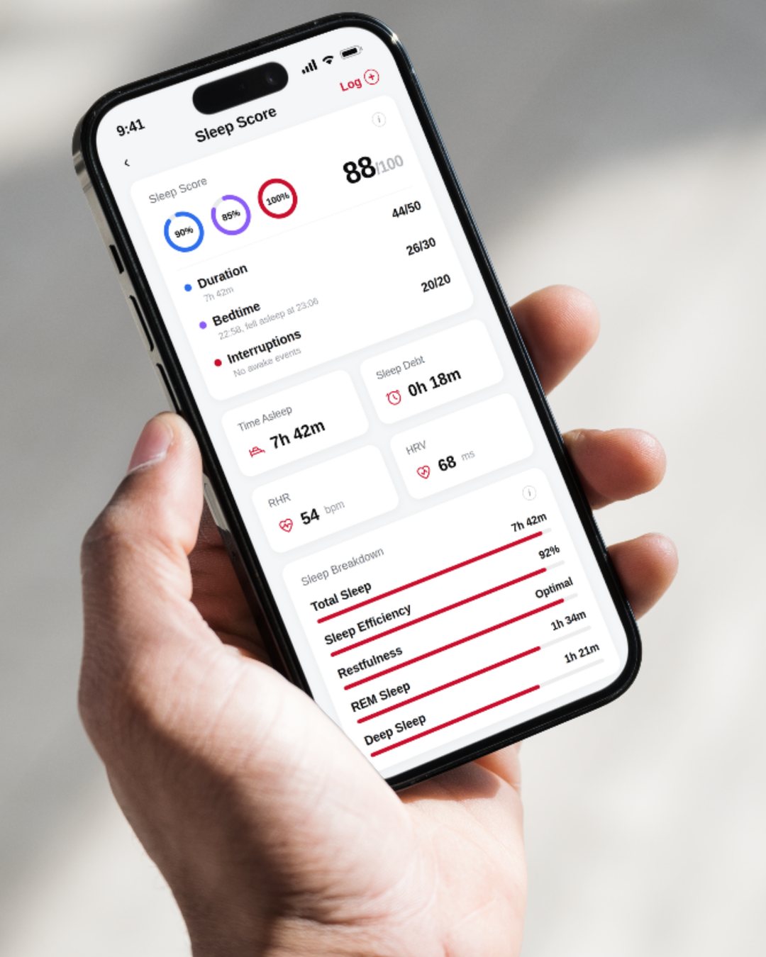 Sleep and recovery tracking in the coaching app