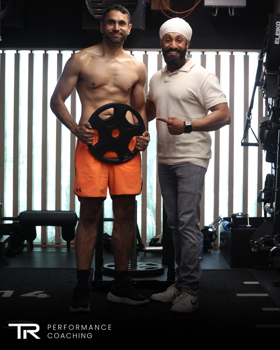 Akash with his coach Tanvir after the transformation