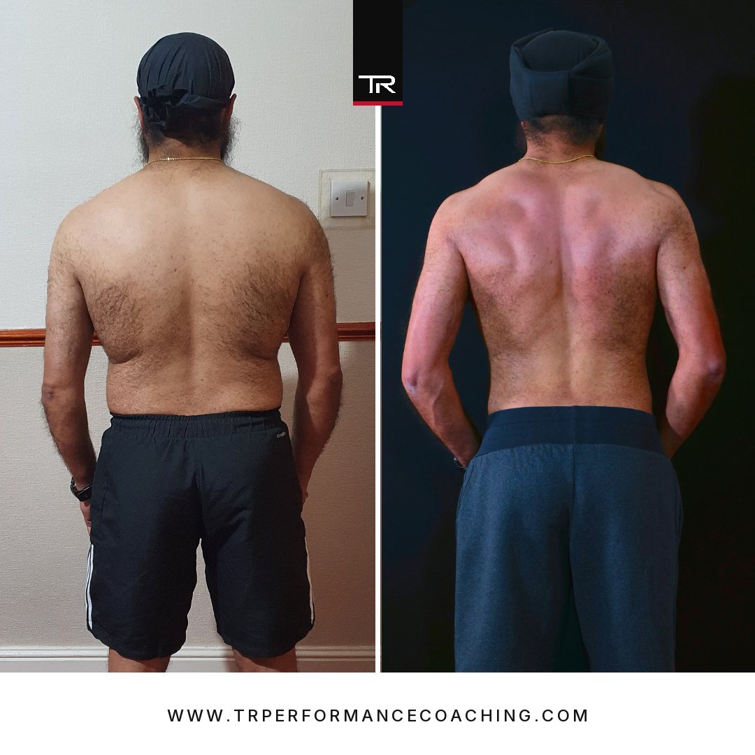 Karandeep Singh back view before and after