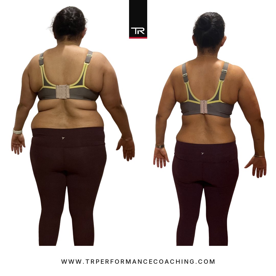 Mrs Kaur before and after, back view